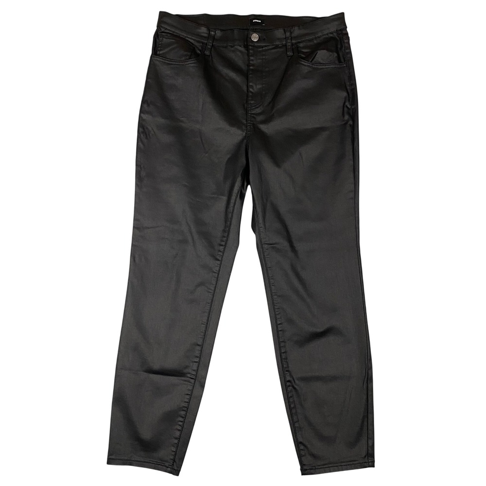 Express Black Coated High Rise Skinny Jeans Womens 16
